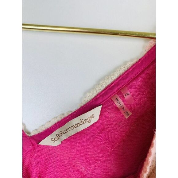 SOFT SURROUNDINGS Womens poncho Petite Size PL PXL Linen Pink Tunic Cove - Picture 4 of 7